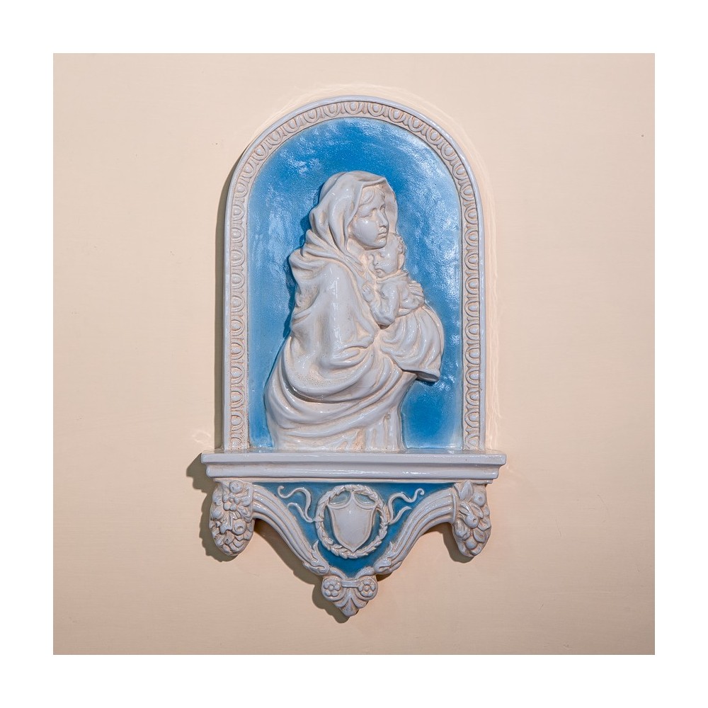 Madonna della Strada del Ferruzzi : Enamelled Coloured Ceramic Work Base